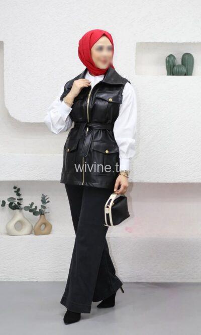 Gilet simili cuir SINDA