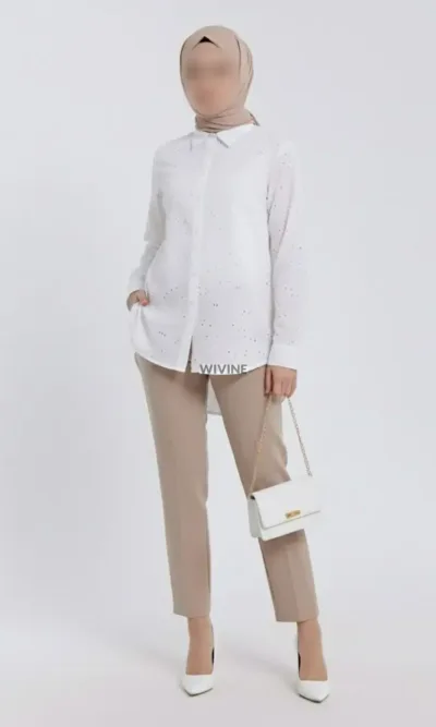 Pantalon ZINA couleur BEIGE ROSE